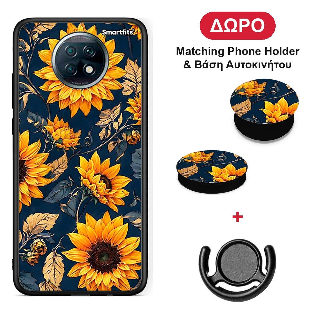 Autumn Sunflowers - Xiaomi Redmi Note 9T θήκη + Δώρο Phone Holder & Βάση Αυτοκινήτου