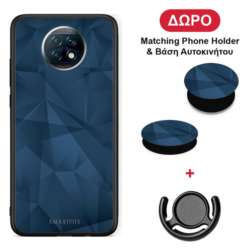 Geometric Blue Abstract - Xiaomi Redmi Note 9T θήκη + Δώρο Phone Holder & Βάση Αυτοκινήτου