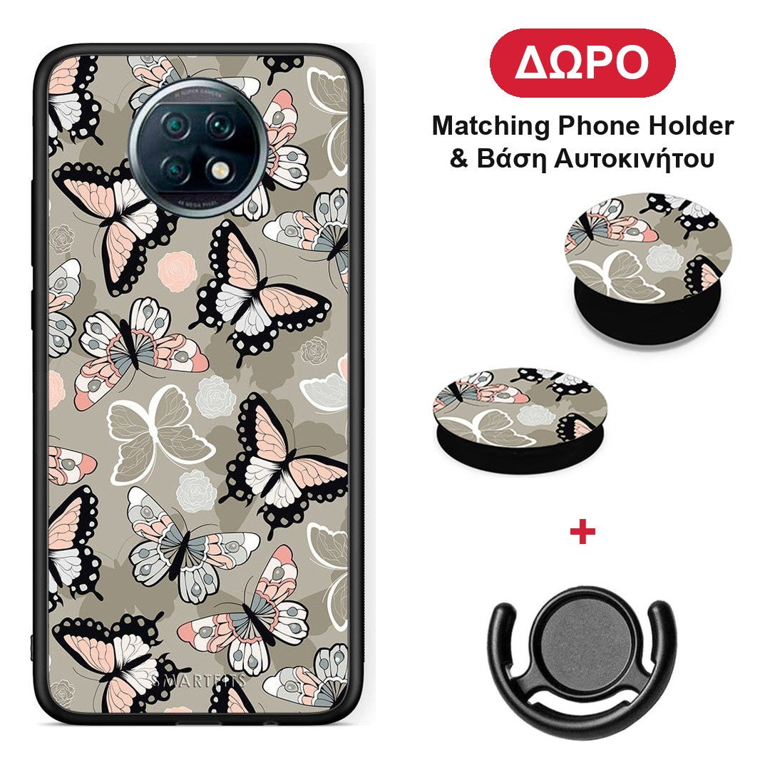 Boho Butterflies - Xiaomi Redmi Note 9T θήκη + Δώρο Phone Holder & Βάση Αυτοκινήτου