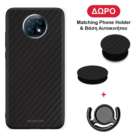 Carbon Black - Xiaomi Redmi Note 9T θήκη + Δώρο Phone Holder & Βάση Αυτοκινήτου