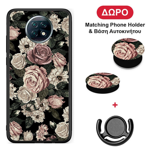 Flower Wild Roses - Xiaomi Redmi Note 9T θήκη + Δώρο Phone Holder & Βάση Αυτοκινήτου