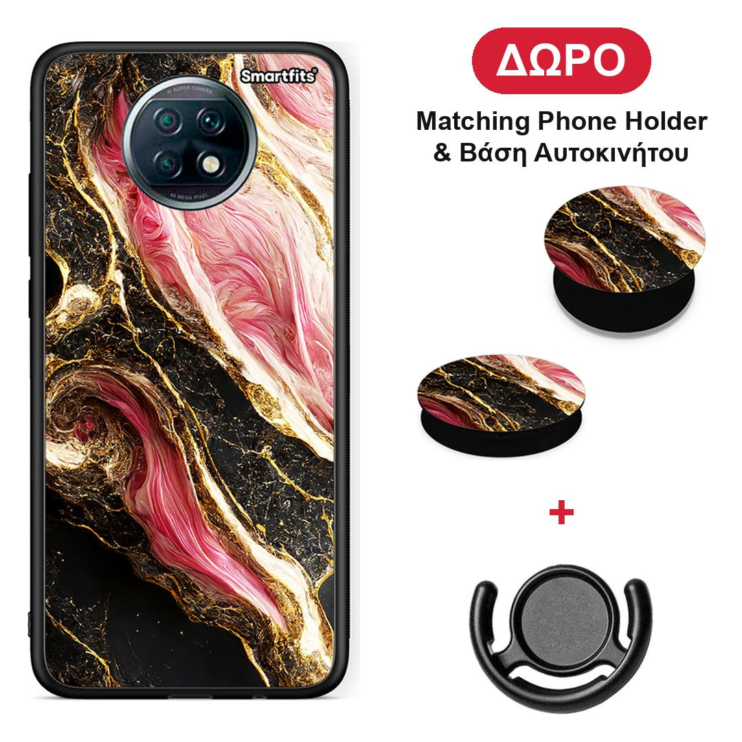 Glamorous Pink Marble - Xiaomi Redmi Note 9T θήκη + Δώρο Phone Holder & Βάση Αυτοκινήτου