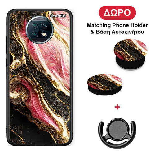 Glamorous Pink Marble - Xiaomi Redmi Note 9T θήκη + Δώρο Phone Holder & Βάση Αυτοκινήτου