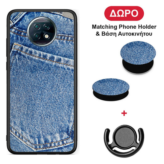 Jeans Pocket - Xiaomi Redmi Note 9T θήκη + Δώρο Phone Holder & Βάση Αυτοκινήτου