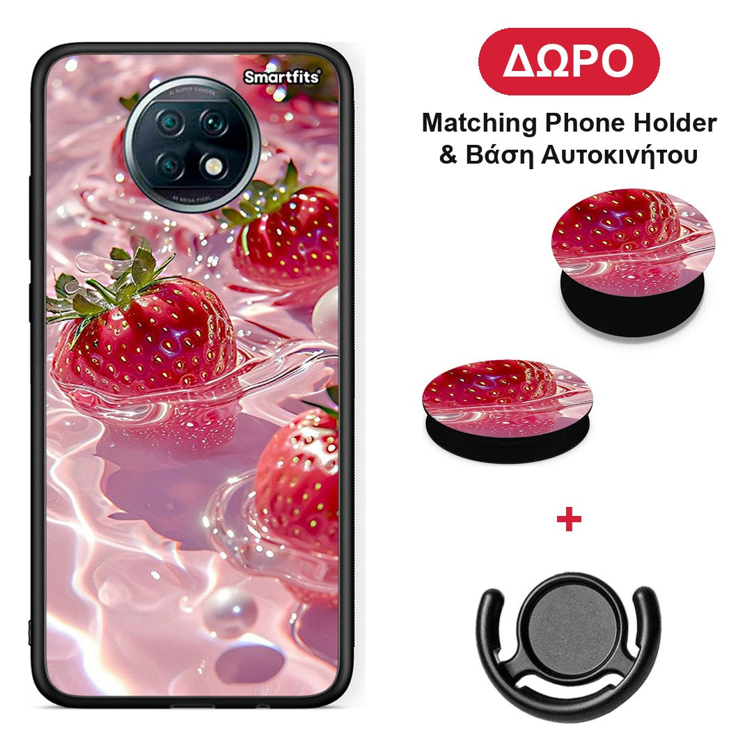Juicy Strawberries - Xiaomi Redmi Note 9T θήκη + Δώρο Phone Holder & Βάση Αυτοκινήτου