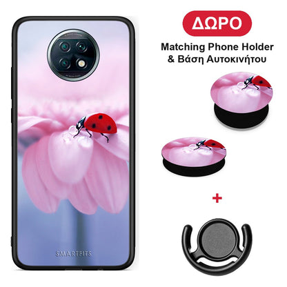 Ladybug Flower - Xiaomi Redmi Note 9T θήκη + Δώρο Phone Holder & Βάση Αυτοκινήτου