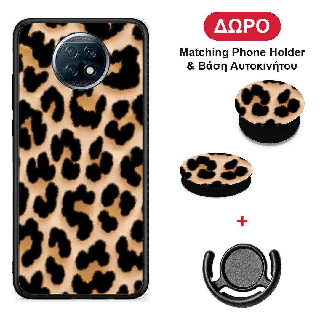 Leopard Print Tan Large - Xiaomi Redmi Note 9T θήκη + Δώρο Phone Holder & Βάση Αυτοκινήτου