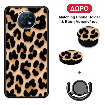 Leopard Print Tan Large - Xiaomi Redmi Note 9T θήκη + Δώρο Phone Holder & Βάση Αυτοκινήτου