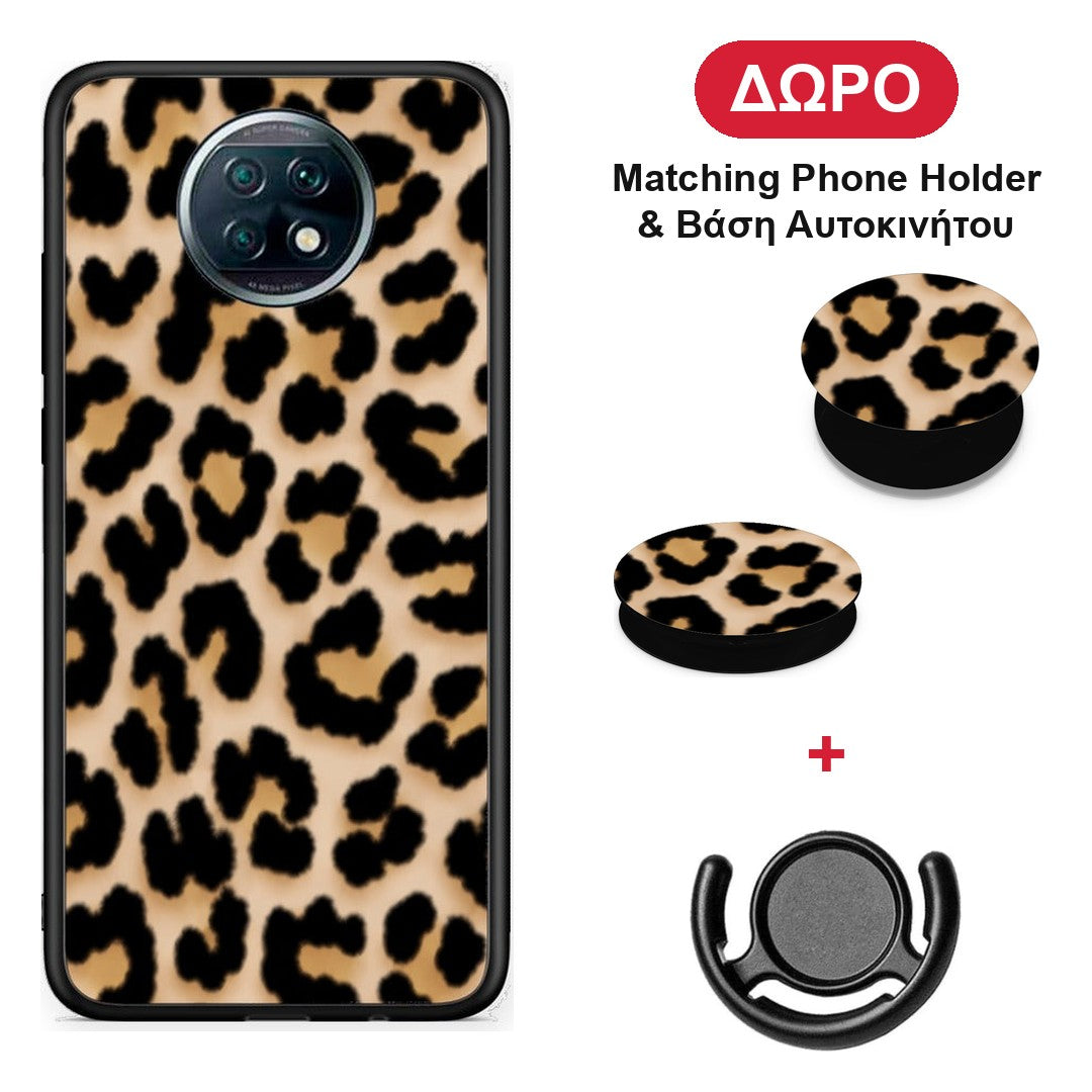 Leopard Print Tan Small - Xiaomi Redmi Note 9T θήκη + Δώρο Phone Holder & Βάση Αυτοκινήτου