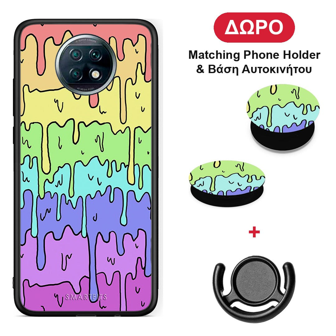 Melting Rainbow - Xiaomi Redmi Note 9T θήκη + Δώρο Phone Holder & Βάση Αυτοκινήτου