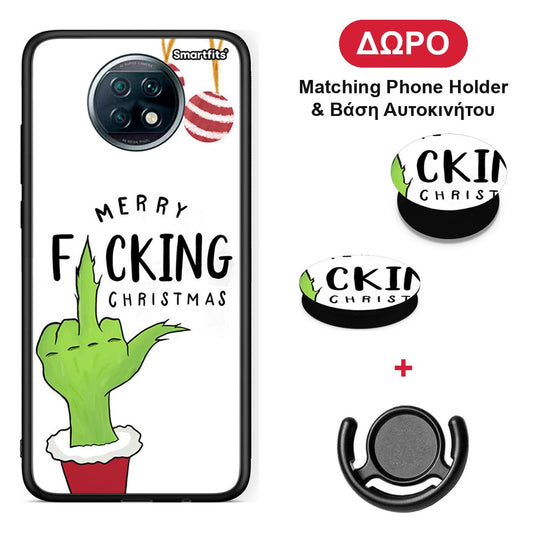 Merry F Xmas - Xiaomi Redmi Note 9T θήκη + Δώρο Phone Holder & Βάση Αυτοκινήτου