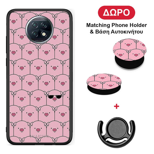Pig Glasses - Xiaomi Redmi Note 9T θήκη + Δώρο Phone Holder & Βάση Αυτοκινήτου