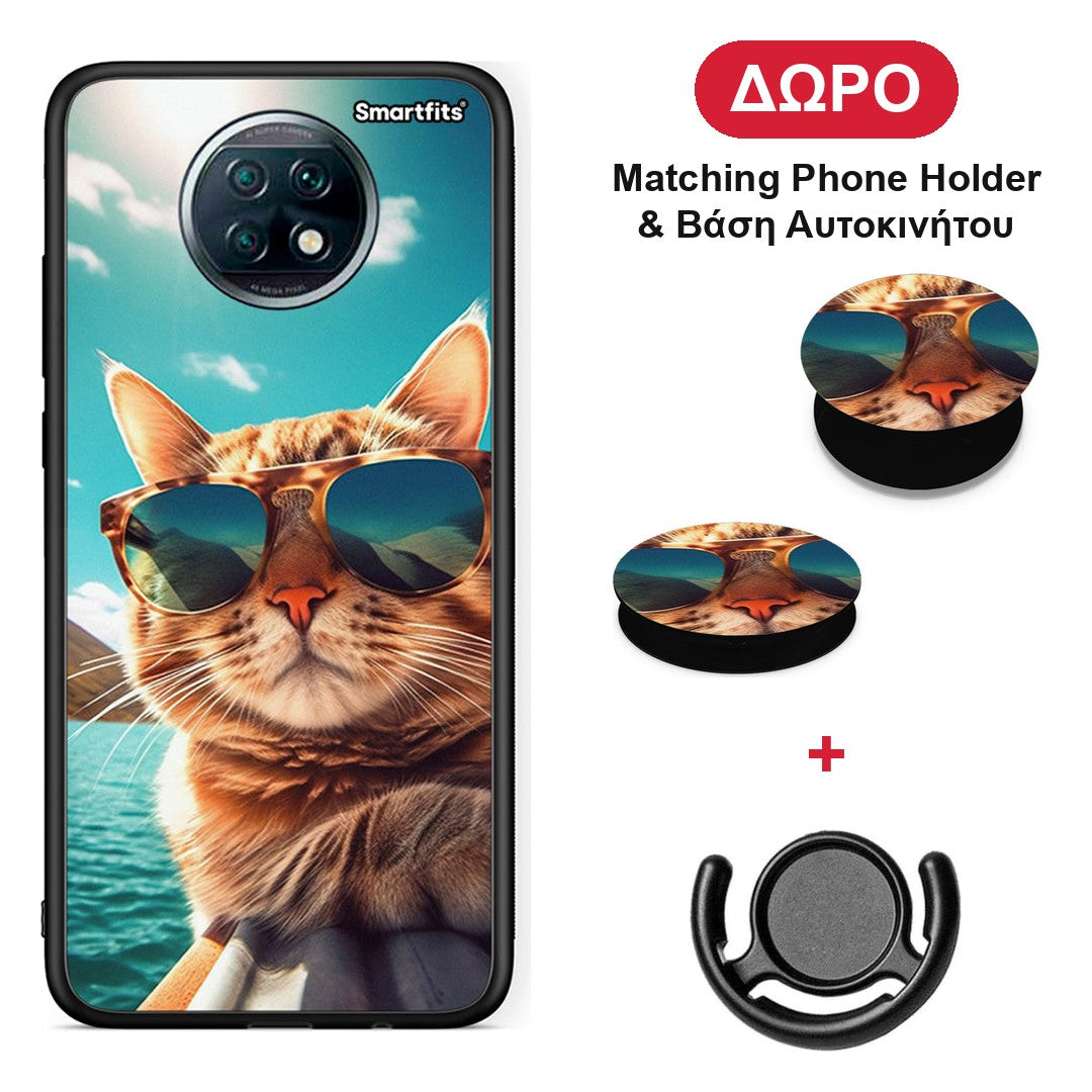 Summer Cat - Xiaomi Redmi Note 9T θήκη + Δώρο Phone Holder & Βάση Αυτοκινήτου