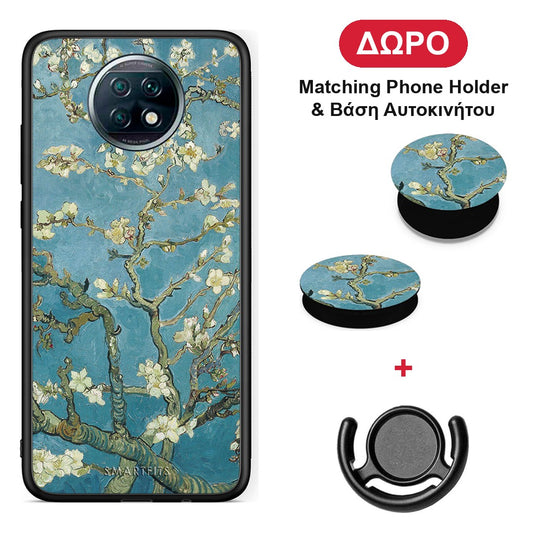 White Blossoms - Xiaomi Redmi Note 9T θήκη + Δώρο Phone Holder & Βάση Αυτοκινήτου