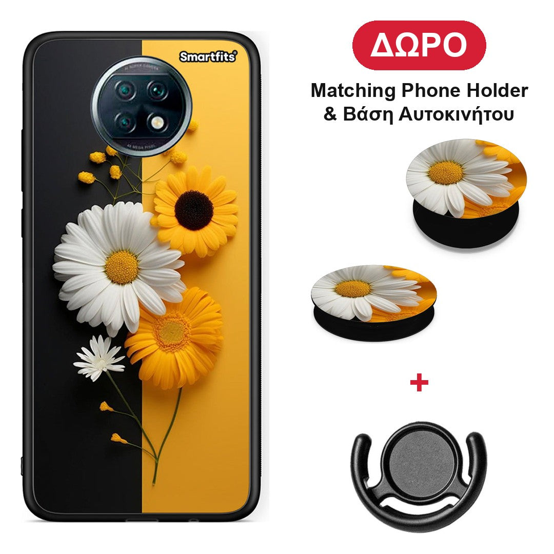 Yellow Daisies - Xiaomi Redmi Note 9T θήκη + Δώρο Phone Holder & Βάση Αυτοκινήτου