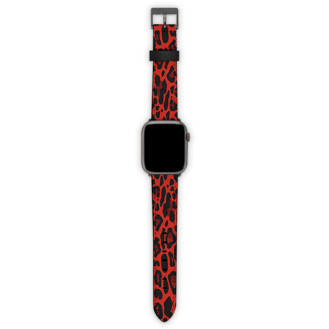 Λουράκι Apple Watch 42/44/45/49mm με χρώμα Animal Red Leopard – Smartfits