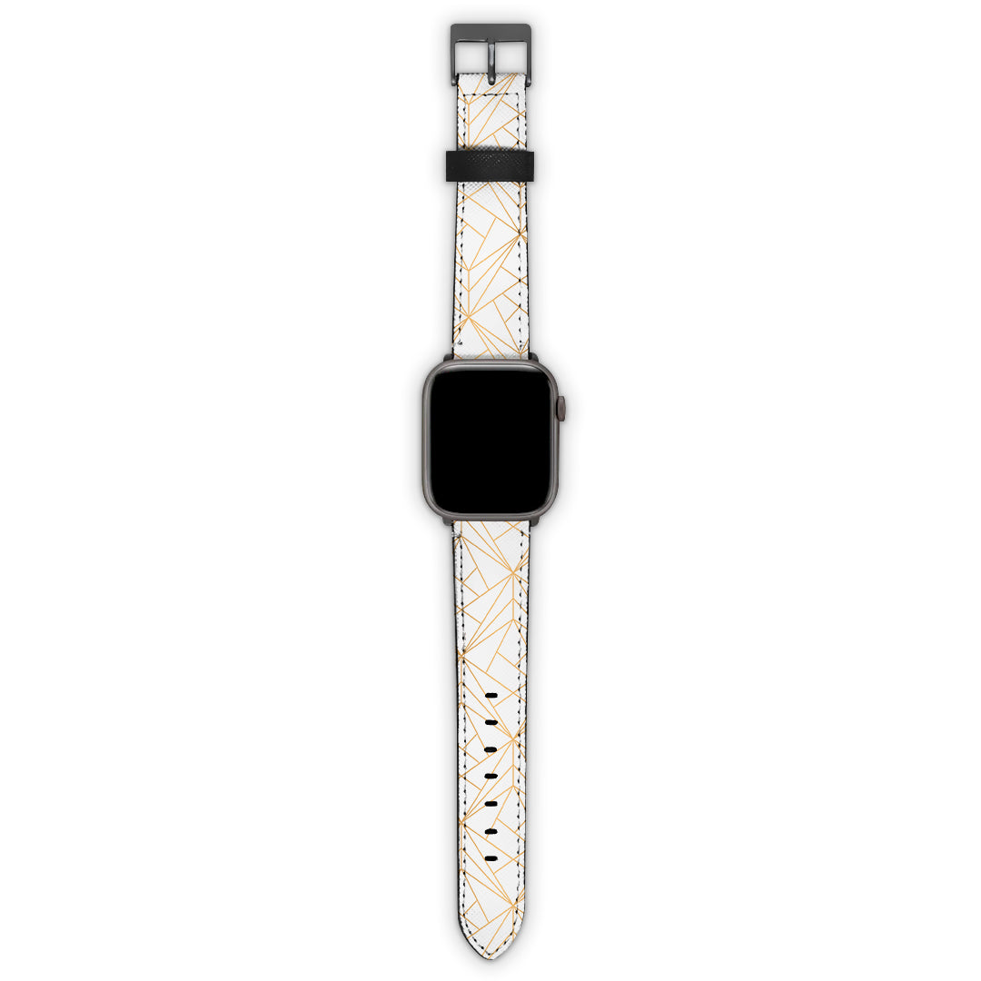 Λουράκι 20mm Samsung / Huawei / Honor / Xiaomi / Garmin με χρώμα Geometric Luxury White – Smartfits