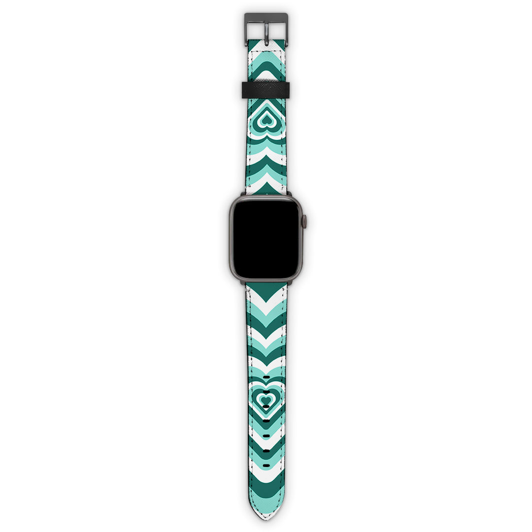 Λουράκι Smartwatch με χρώμα Green Hearts – Smartfits