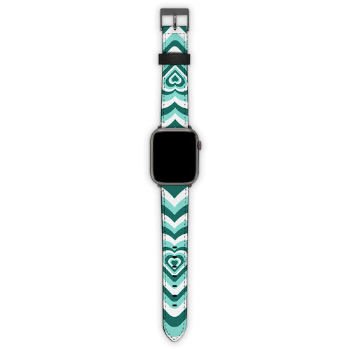 Λουράκι Apple Watch 42/44/45/49mm με χρώμα Green Hearts – Smartfits