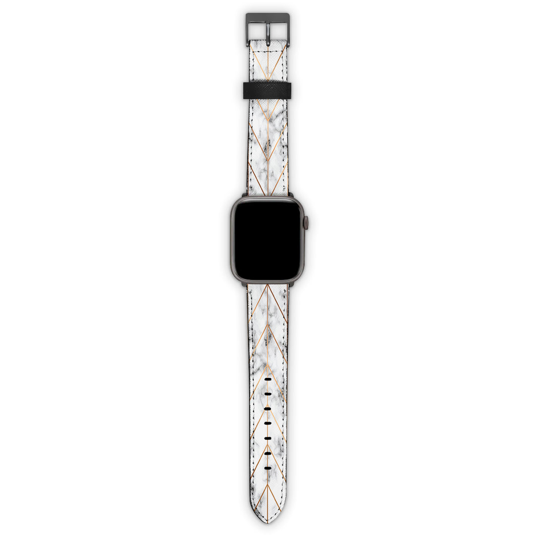 Λουράκι Apple Watch 38/40/41mm με χρώμα Marble Gold Geometric – Smartfits