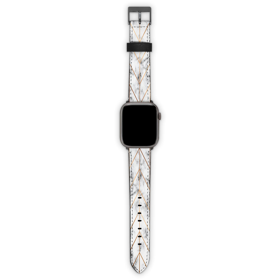 Λουράκι Smartwatch με χρώμα Marble Gold Geometric – Smartfits