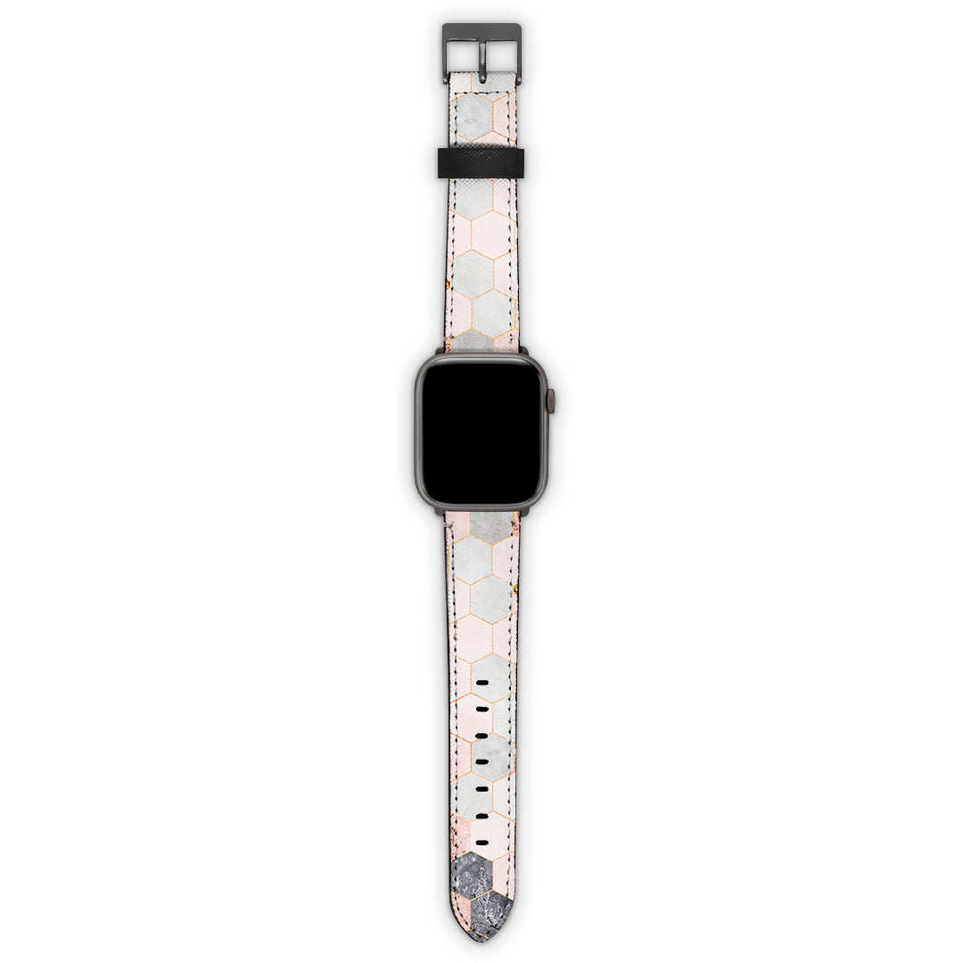 Λουράκι Apple Watch 38/40/41mm με χρώμα Marble Hexagon Pink – Smartfits