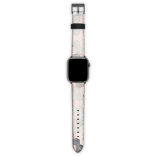 Λουράκι Apple Watch 42/44/45/49mm με χρώμα Marble Hexagon Pink – Smartfits