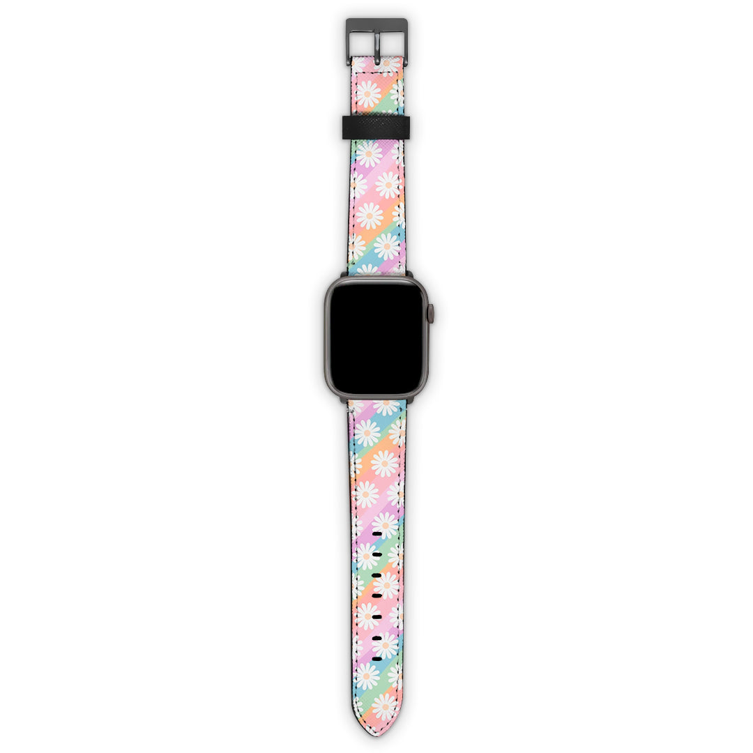 Λουράκι Apple Watch 42/44/45/49mm με χρώμα White Daisies – Smartfits