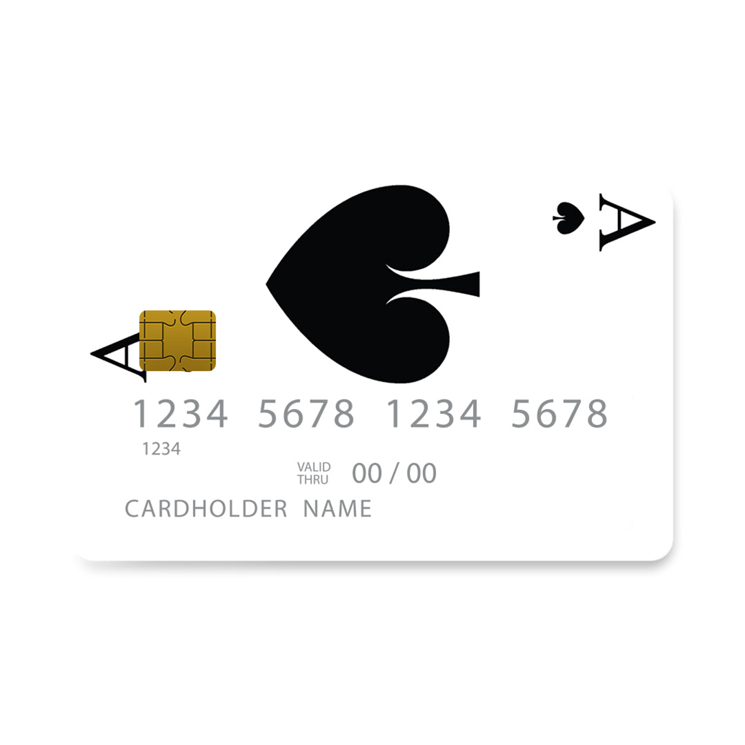 Επικάλυψη Τραπεζικής Κάρτας σε σχέδιο Ace Spade σε λευκό φόντο