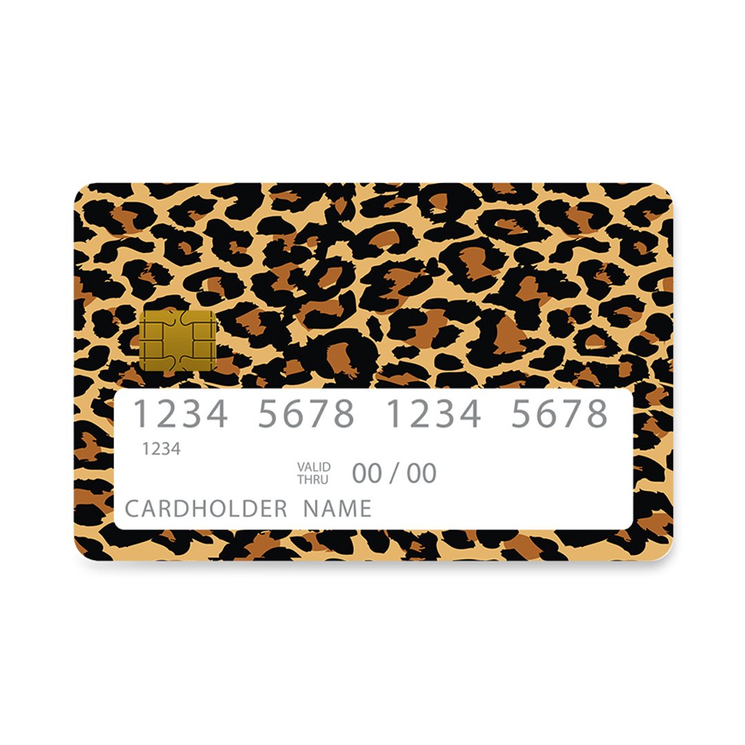 Επικάλυψη Τραπεζικής Κάρτας σε σχέδιο Leopard Animal σε λευκό φόντο