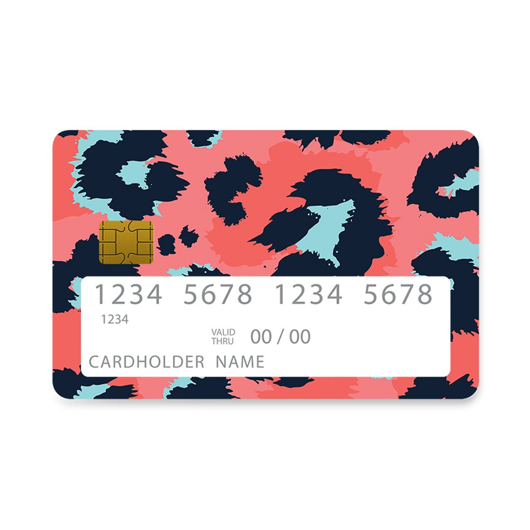 Επικάλυψη Τραπεζικής Κάρτας σε σχέδιο Animal Pink Leopard σε λευκό φόντο