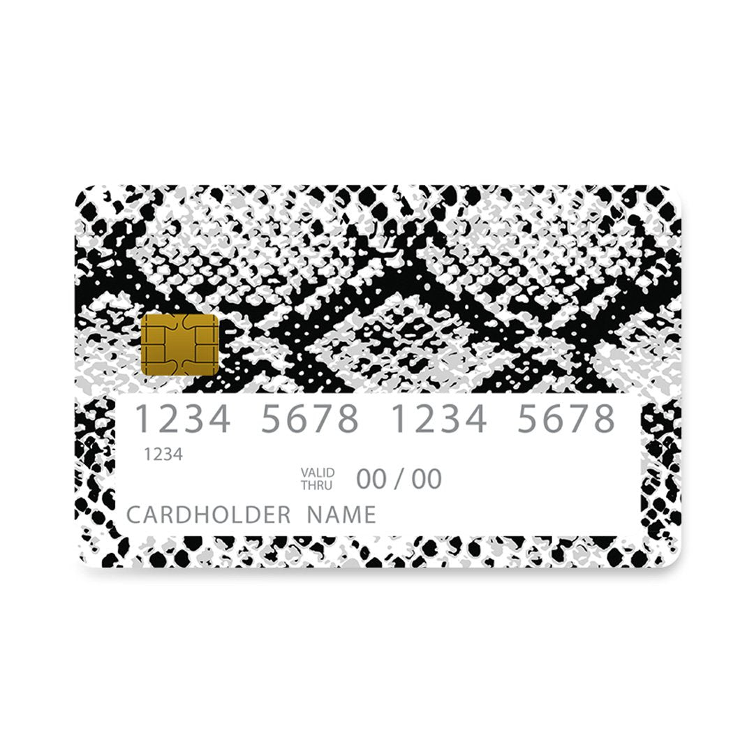 Επικάλυψη Τραπεζικής Κάρτας σε σχέδιο White Snake Animal σε λευκό φόντο