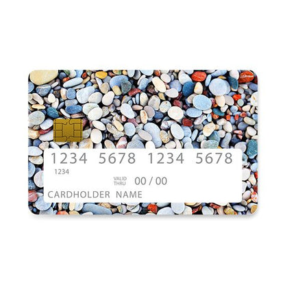 Bank Card Skin with  Beach Pebbles design