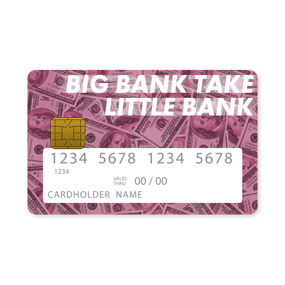Επικάλυψη Τραπεζικής Κάρτας σε σχέδιο Big Bank Take σε λευκό φόντο