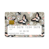 Thumbnail for Επικάλυψη Τραπεζικής Κάρτας σε σχέδιο Boho Butterflies σε λευκό φόντο