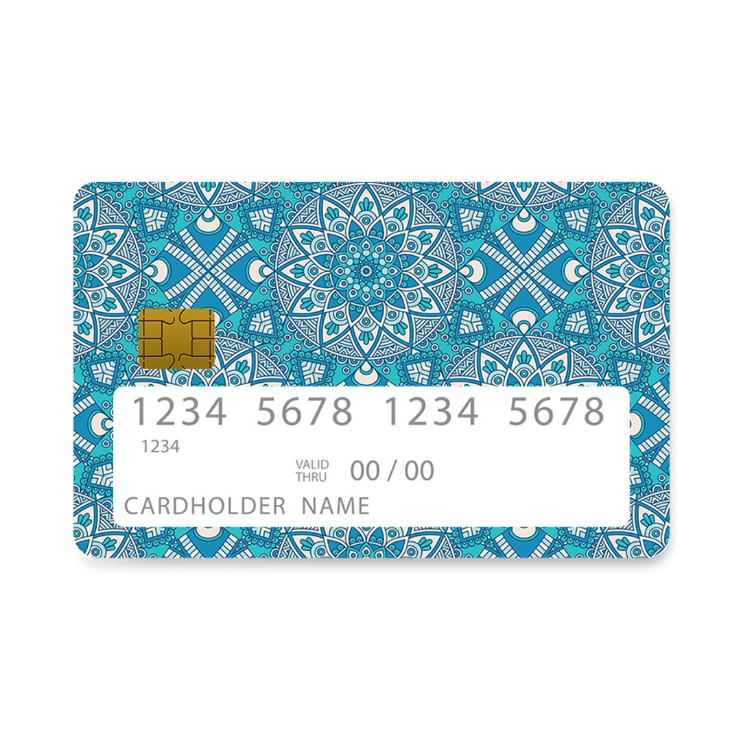 Επικάλυψη Τραπεζικής Κάρτας σε σχέδιο Ciel Boho σε λευκό φόντο