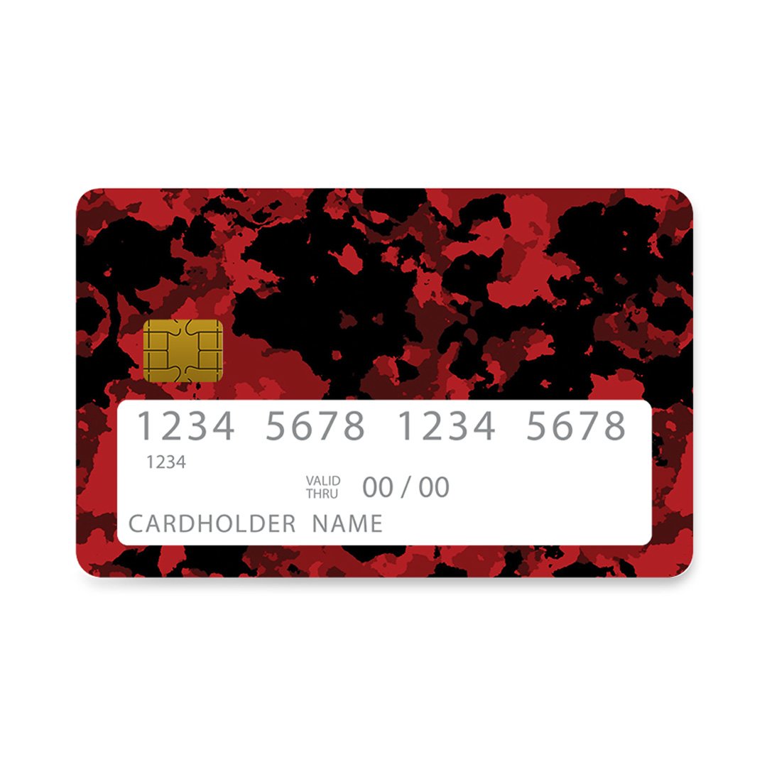 Επικάλυψη Τραπεζικής Κάρτας σε σχέδιο Bloodshot Camo σε λευκό φόντο
