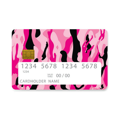 Επικάλυψη Τραπεζικής Κάρτας σε σχέδιο Pink Camo σε λευκό φόντο
