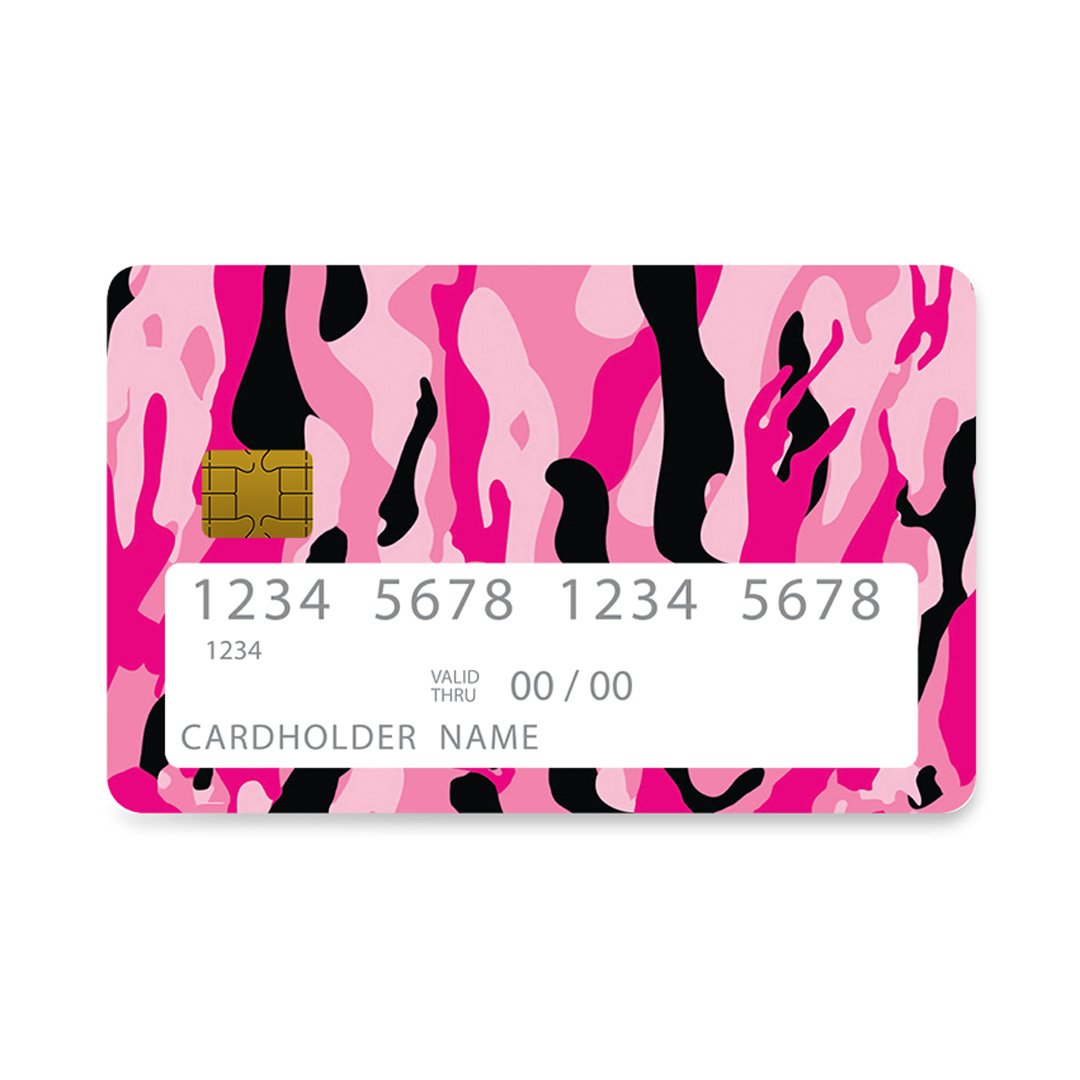 Επικάλυψη Τραπεζικής Κάρτας σε σχέδιο Pink Camo σε λευκό φόντο