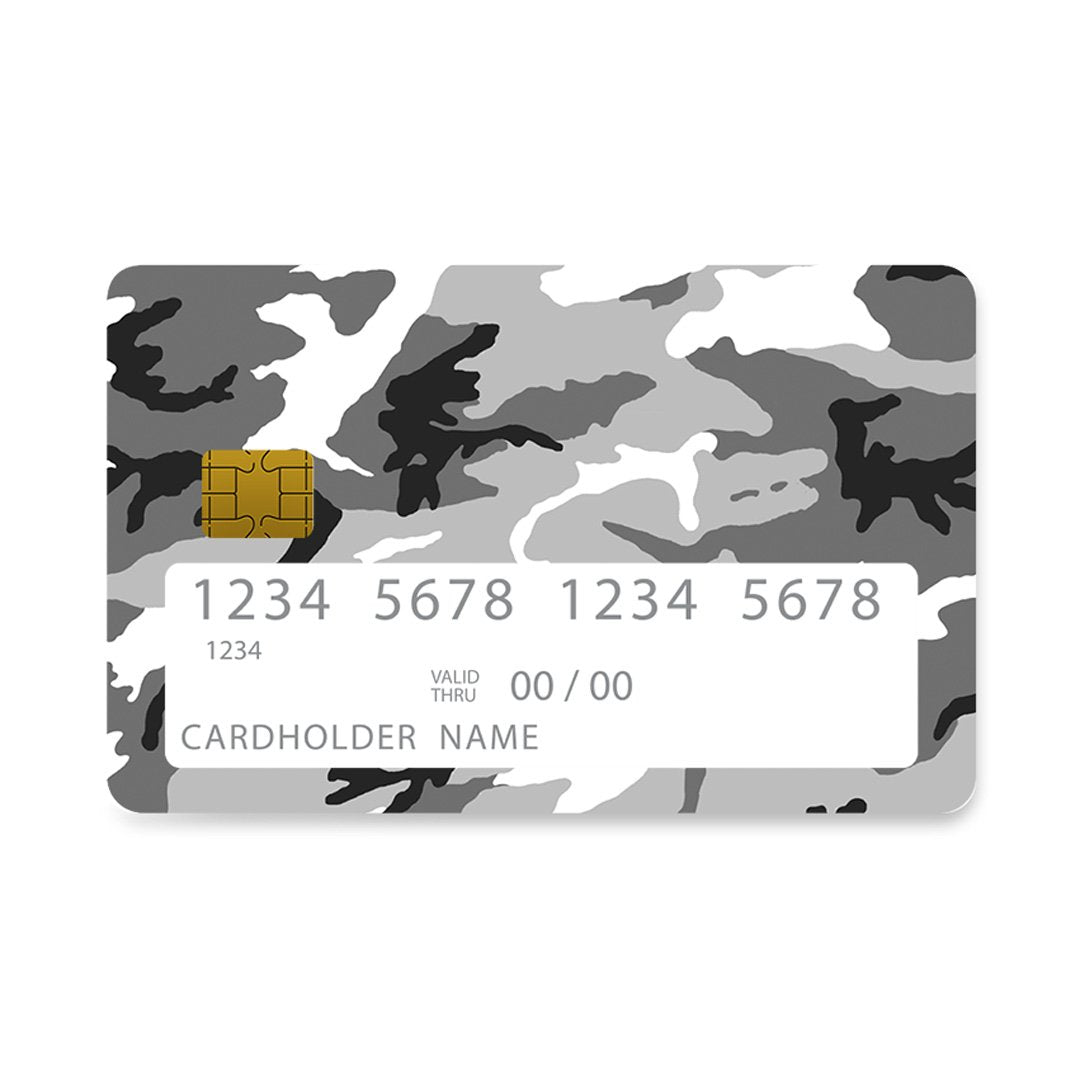 Επικάλυψη Τραπεζικής Κάρτας σε σχέδιο Urban Camo σε λευκό φόντο