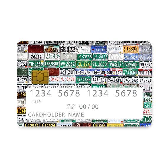 Bank Card Skin with  Car Plates design