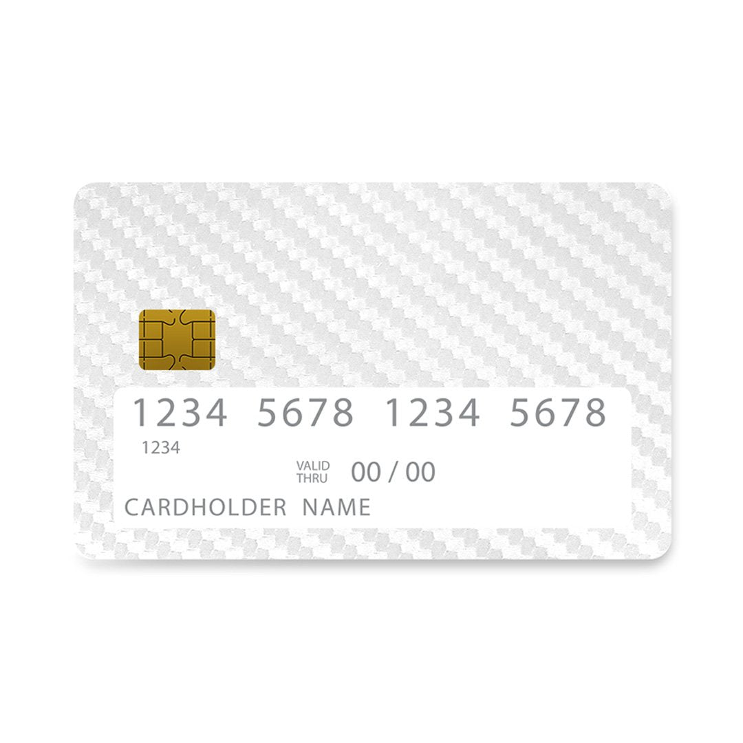 Επικάλυψη Τραπεζικής Κάρτας σε σχέδιο White Carbon σε λευκό φόντο