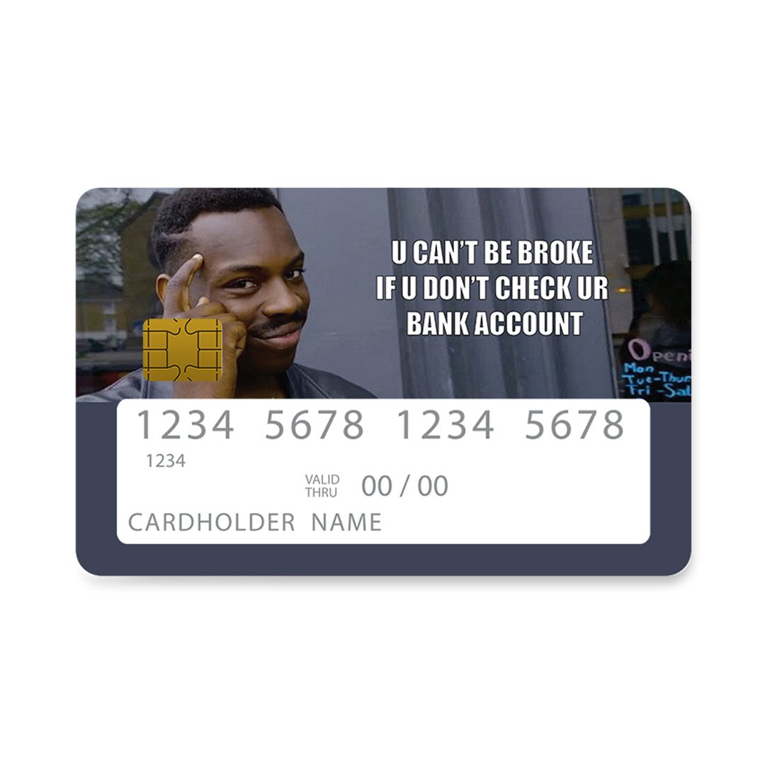 Επικάλυψη Τραπεζικής Κάρτας σε σχέδιο Bank Account Funny σε λευκό φόντο