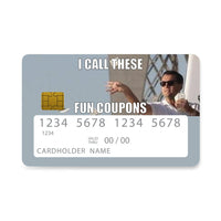 Thumbnail for Επικάλυψη Τραπεζικής Κάρτας σε σχέδιο Fun Coupons Funny σε λευκό φόντο