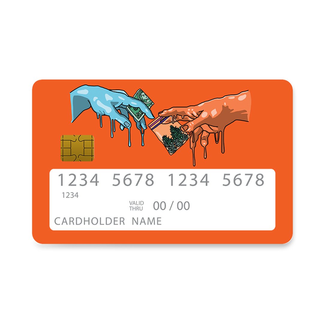 Επικάλυψη Τραπεζικής Κάρτας σε σχέδιο Hands Funny σε λευκό φόντο