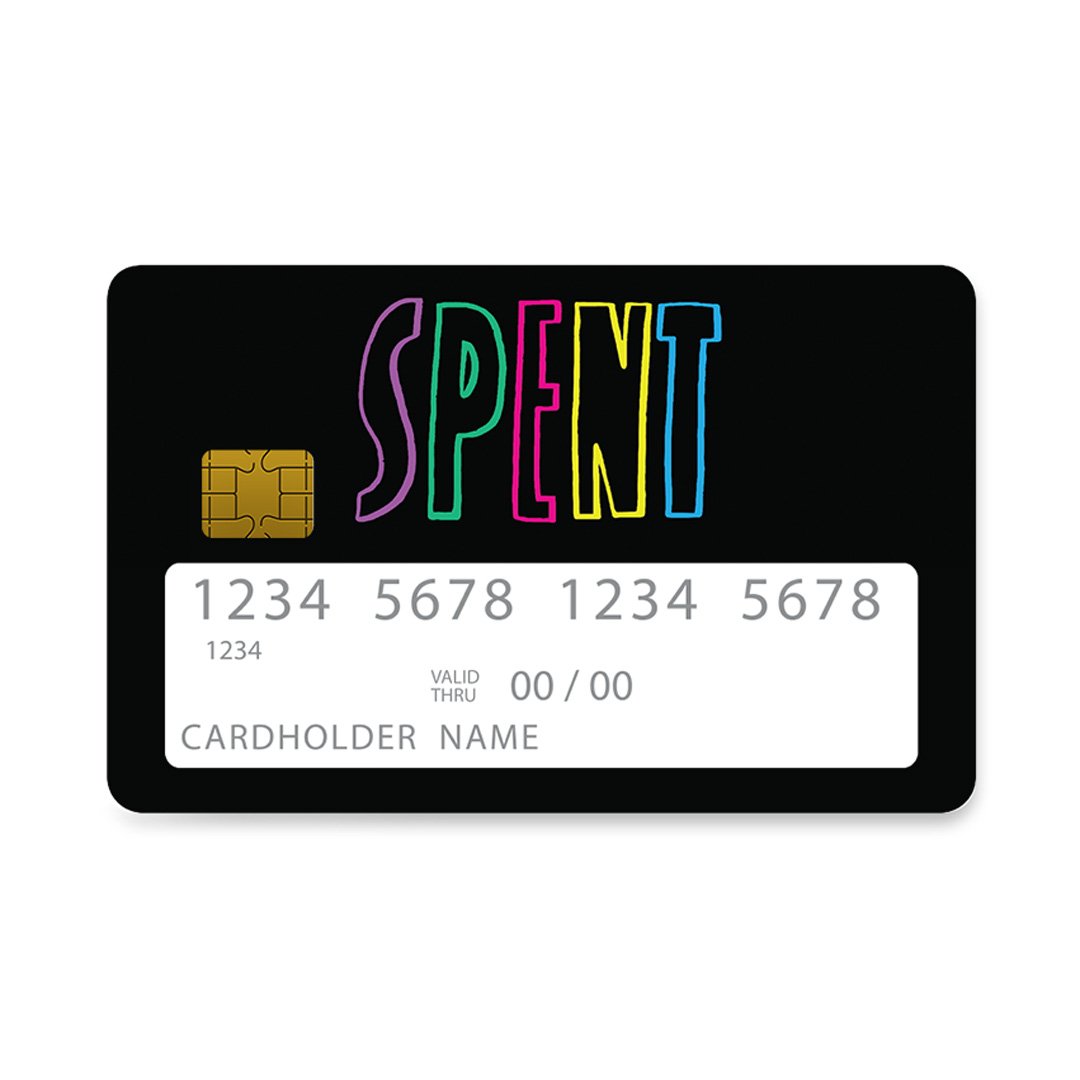 Επικάλυψη Τραπεζικής Κάρτας σε σχέδιο Spend Funny σε λευκό φόντο