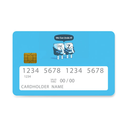 Επικάλυψη Τραπεζικής Κάρτας σε σχέδιο Undo Funny σε λευκό φόντο