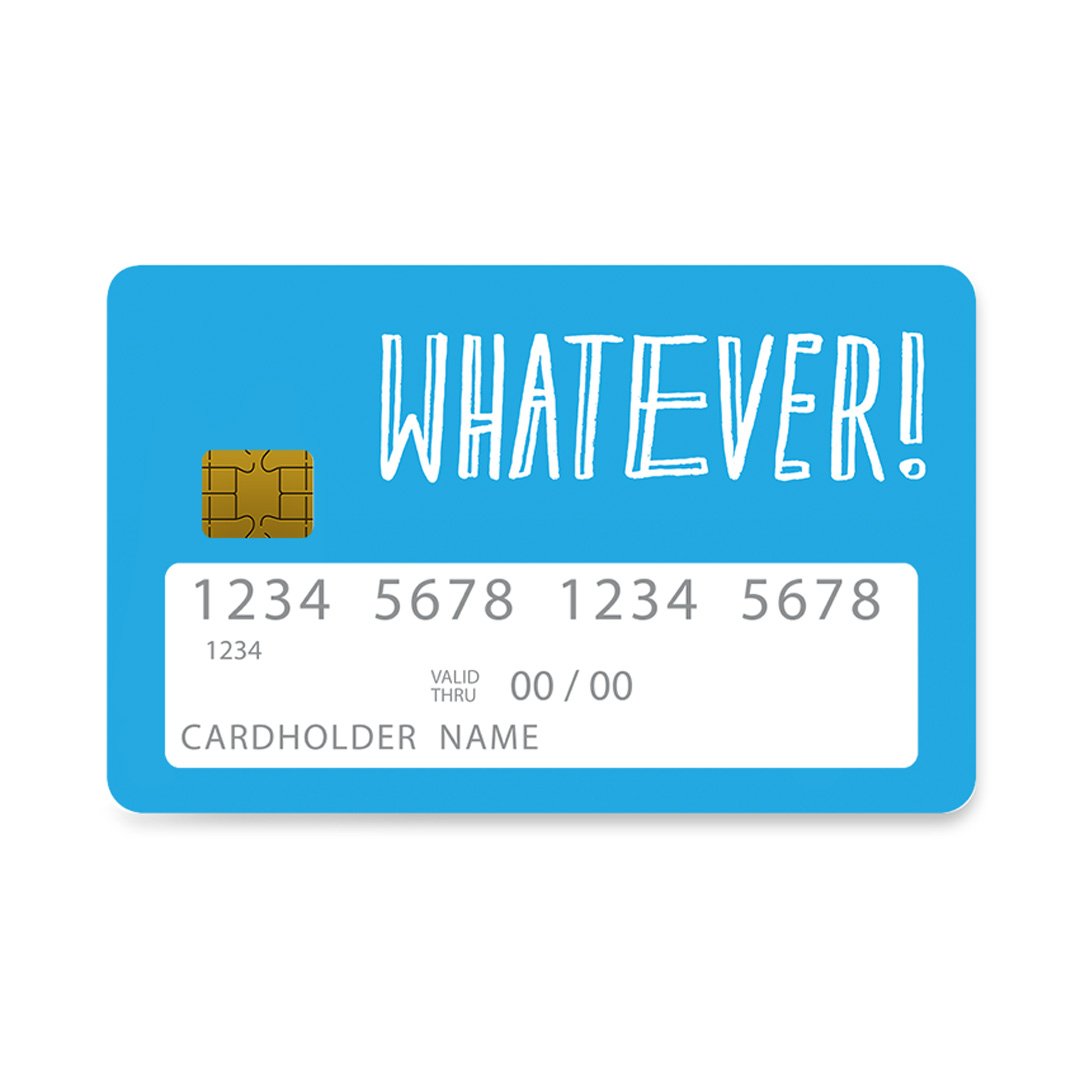 Επικάλυψη Τραπεζικής Κάρτας σε σχέδιο Whatever Funny σε λευκό φόντο