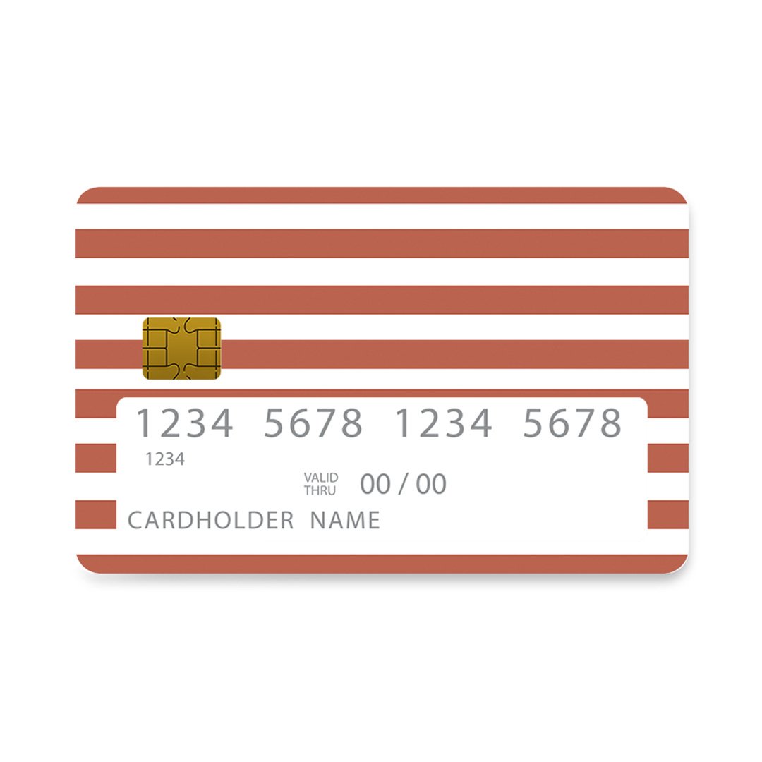 Επικάλυψη Τραπεζικής Κάρτας σε σχέδιο Nude Stripes Checked σε λευκό φόντο