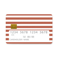 Thumbnail for Επικάλυψη Τραπεζικής Κάρτας σε σχέδιο Nude Stripes Checked σε λευκό φόντο